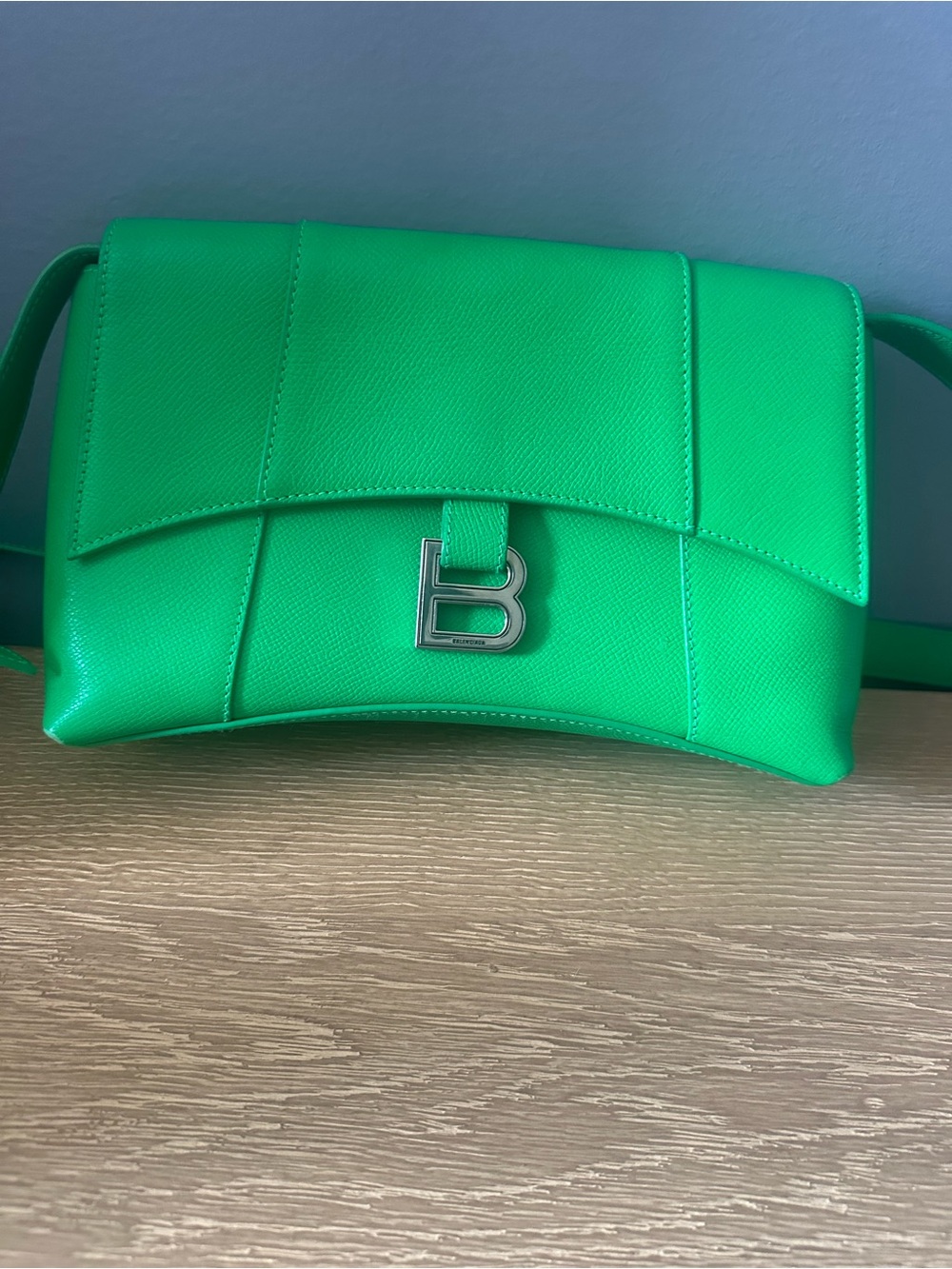 Balenciaga Green Hourglass B Crossbody Bag